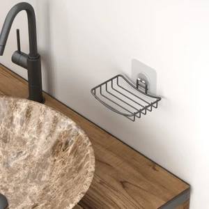 Teknotel Yapışkanlı Sabunluk Mat Siyah ST165