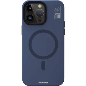 iPhone 15 Pro Max Uyumlu Kılıf Magsafe Şarj Özellikli Standlı Youngkit Hermit Bracket Kapak Mavi
