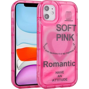 Case 4u Apple iPhone 11 Kılıf Kamera Korumalı Renkli Airbag Çerçeveli Perla Kapak Pembe