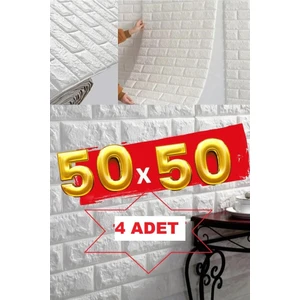 Renkli Duvarlar 1 M² (4 Adet 50X50CM )Silinebilir Kendinden Yapışkanlı Duvar Kağıdı Esnek Köpük Panel 3D Tuğla Desen