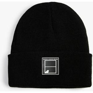 Örgü Bere Katlamalı Etiket Işlemeli