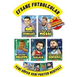 Efsane Futbolcular 5 Kitap Set 2024 Yeni Seri( Messi,Ronaldo,Mbappe,Salah, Vs) - Diego Roberto