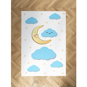 Mekta Home Bebek ve Çocuk Odası Ay Dede ve Bulut Desenli Halı