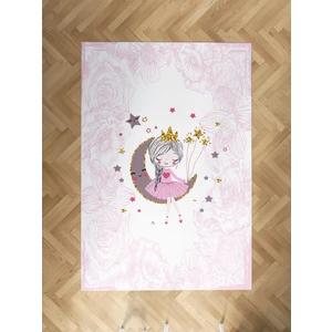 Mekta Home Bebek ve Çocuk Odası Ay Üzerinde Oturan Kız Desenli Motifli Halı