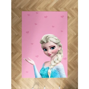 Mekta Home Bebek ve Çocuk Odası Pembe Elsa Desenli Halı