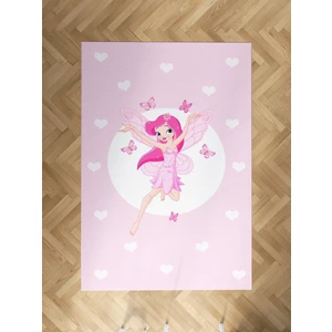 Mekta Home Bebek ve Çocuk Odası Uçan Peri Kızı ve Kalp Desenli Halı