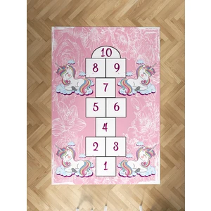 Mekta Home Bebek ve Çocuk Odası Unicorn ve Seksek Desenli Halı