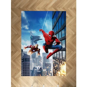 Mekta Home Bebek ve Çocuk Odası Iron Man ve Spider Man Desenli Halı