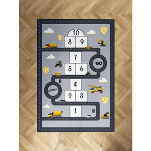 Mekta Home Bebek ve Çocuk Odası Iş Makinalı Sesekli Yol Desenli Halı