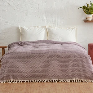 Karaca Home Levi Lila Çift Kişilik Desenli Pike Takımı %80 Pamuk 200x230 cm