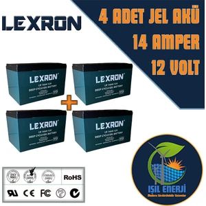 12 Volt 14 Amper (12v 14 Ah) Jel Akü - Elektrikli Bisiklet Motosiklet Aküsü - 4 Adet