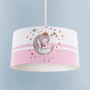 Mekta Home Bebek ve Çocuk Odası Ayda Oturan Prenses Kız Desenli Pembe Avize