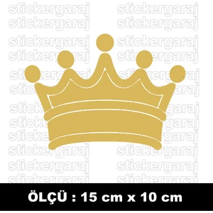 Kral Tacı Altın Rengi Sticker - 2 Adet Araba Motosiklet Dolap Cam Uyumlu Etiker Yapıştırma