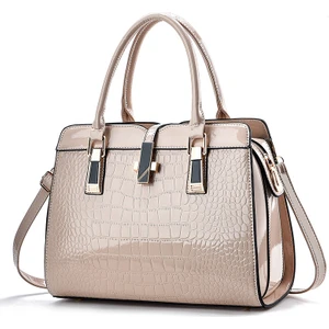 Yaowei HB Moda Parlak Deri Kadın Çanta Yeni Büyük Kapasiteli Timsah Desenli Omuz Crossbody Çanta (Yurt Dışından)