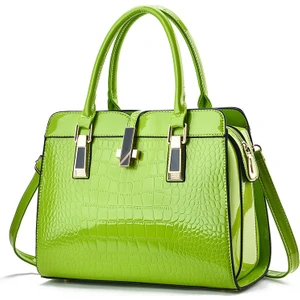 Yaowei HB Moda Parlak Deri Kadın Çanta Yeni Büyük Kapasiteli Timsah Desenli Omuz Crossbody Çanta (Yurt Dışından)