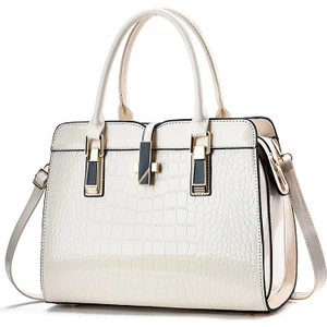 Yaowei HB Moda Parlak Deri Kadın Çanta Yeni Büyük Kapasiteli Timsah Desenli Omuz Crossbody Çanta (Yurt Dışından)