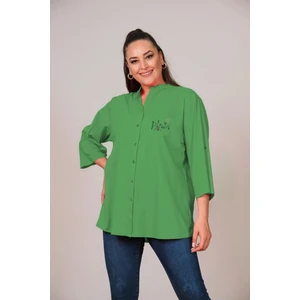 Lady Majestic Cotton Hakim Yaka Büyük Beden Gömlek