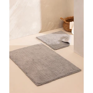 Madame Coco Cameo 2'li Pamuklu Banyo Paspası - Gri - 60x100 cm
