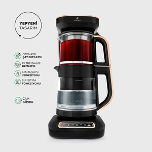 Çaysever Pro Cam 4 Ürün 1 Arada Konuşan Otomatik Çay ve Filtre Kahve Makinesi 2500W