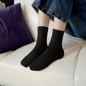 12LI Siyah - Beyaz Unisex Tenis Çorap