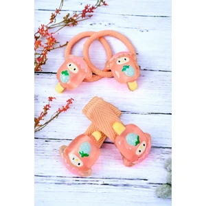 Çocuk 4 Adet Figürlü Lastik ve Pens Toka Seti