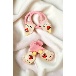 Çocuk 4 Adet Figürlü Lastik ve Pens Toka Seti