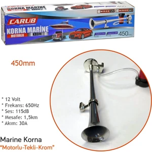 Korna Marin Gemi Kornası Havalı Kompresörlü Krom