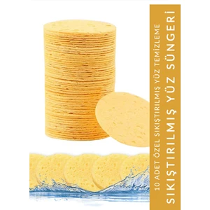 Sıkıştırılmış Yüz Süngeri 10 Adet (Islanınca Genleşen)