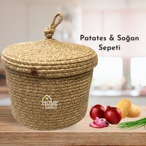 Jüt, Hasır, Mutfak Sepeti, Patates Soğan Sepeti, Mutfak Sepeti, Meyve Sepeti, Soğan Sepeti Organizer