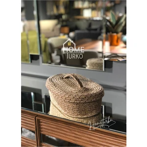 Hometurko, Kapaklı Jüt / Hasır, Sepet, Organizer, Düzenleyici.