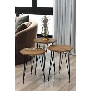 Mass Store3'lü Zigon Sehpa Sekizgen Model