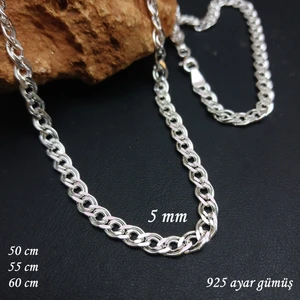 Bir Gümüş Aşkı 925 Ayar Gümüş Nonna Model Erkek Zincir Kolye 5 mm