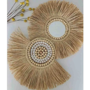 Rafya Duvar Süsü 2 Li Set Yelpaze