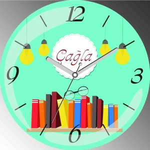 Art Hediye Kişiye Özel Erkek Genç Odasına Çap 30CM  Bombeli Gerçek Cam Duvar Saati