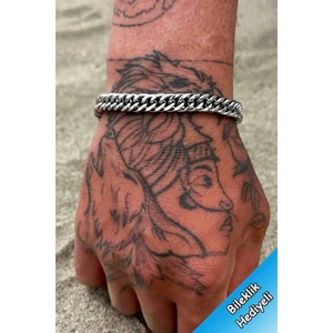 Trend Collection Unisex Kalın Gümüş Çelik Kararmaz Silver Balıksırtı Model Bileklik