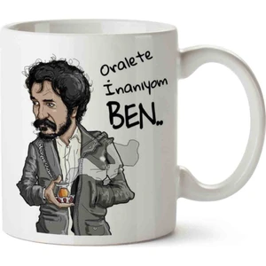 Art Hediye Behzat Ç Hayalet Oralete Inanıyom Ben Iki Tarafı Baskılı Kupa Bardak