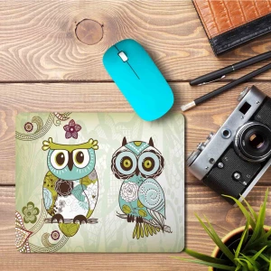 Art Hediye Ikili Baykuşlar Baskılı Mouse Pad Mousepad Baskılı Mouse Pad Mousepad