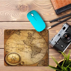 Art Hediye Pusula Dünya Haritası Baskılı Mouse Pad Mousepad