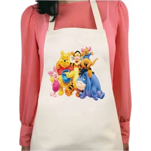 Art Hediye Winnie The Pooh Kalıcı Baskılı Yıkanabilir Su itici Özellikli Mutfak Önlüğü
