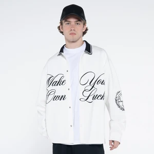 Friday Offset Denis Erkek Off White Ekstra Oversize Gömlek Ceket