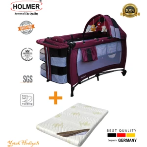 Maxi Comfort Eurostyle Oyun Parkı 60 x 120 cm Mürdüm+Aloevera Yatak