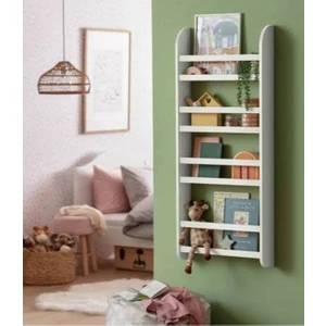 Ahsel Ahşap Montessori Duvar Kitaplığı , Anaokulu Kitaplığı, Çocuk Odası Kitaplık, Duvar Raf Kitaplık