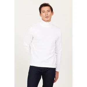 AC&Co / Altınyıldız Classics Erkek Ekru Standart Fit Normal Kesim Tam Balıkçı Yaka Triko Kazak