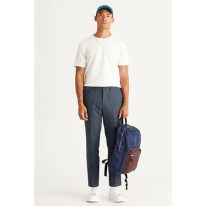 ALTINYILDIZ CLASSICS Erkek Lacivert Slim Fit Dar Kesim Desenli Beli Lastikli Esnek Pantolon