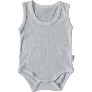Askılı Bebek Body Zıbın Jakarlı %100 Pamuk Doğal Kumaş Nefes Alan Beyaz