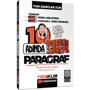 Yediiklim Yayınları Tüm Adaylar İçin 10 Adımda Temelden Zirveye Paragraf Video Konu Anlatımlı ve Video Çözümlü Soru Bankası