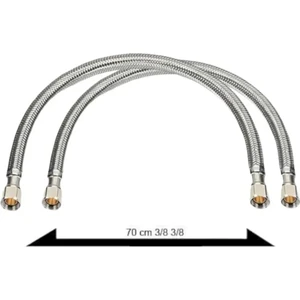 Bdl Armatür Çelik Örme Klozet Taharat Flexi Hortumu 2 Adet 70 cm 3/8