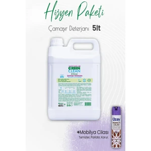 Green Clean Çamaşır Deterjanı Lavanta 5 Lt ve Mobilya Cilası Lavanta 300 ml
