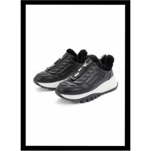 Siyah Hakiki Deri Kadın Sneaker K01410055003