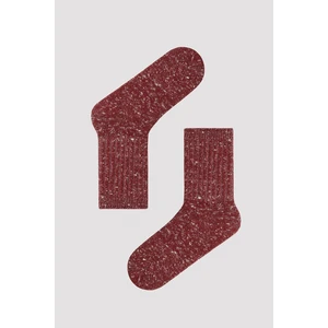 Bordo Kalın Bot Çorabı